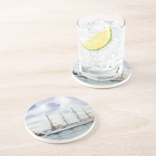 Marina/Mariña/Seascape Zandsteen Onderzetter (Zijkant)
