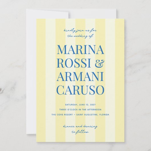 MARINA moderne bruiloft uitnodiging (Voorkant)