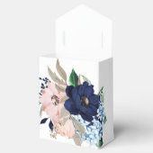 Marina Nautical Bloom Navy Blush Pink Weddenschap Bedankdoosjes (Geopend)