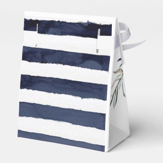 Marina Nautical Bloom Navy Blush Pink Weddenschap Bedankdoosjes (Achterkant)