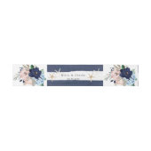 Marina Nautical Bloom Navy Blush Pink Weddenschap Uitnodigingen Wikkel (Vlak)