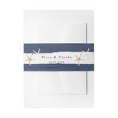 Marina Nautical Bloom Navy Blush Pink Weddenschap Uitnodigingen Wikkel (Voorkant Voorbeeld)