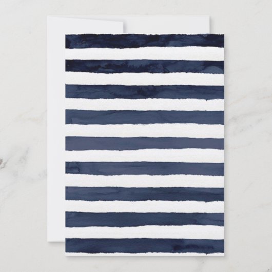 Marina Nautical Blooms Navy Blush Vrijgezellenfees Kaart (Achterkant)