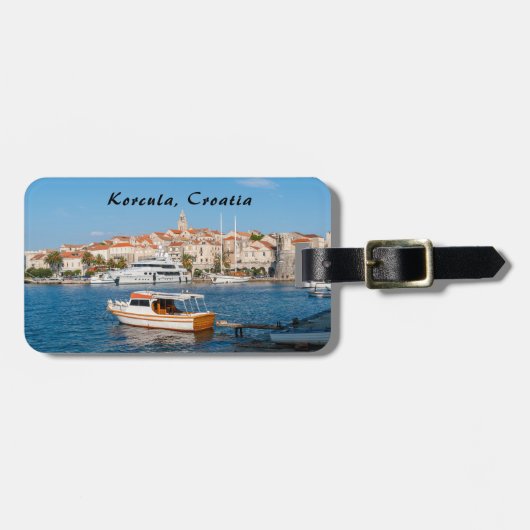 Marina of Korcula - Dalmatia, Kroatië Bagagelabel (Voorkant horizontaal)