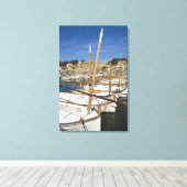 Marina, Port de Soller, westkust, Mallorca, Canvas Afdruk (Insitu (Houten vloer))
