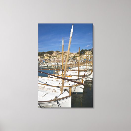 Marina, Port de Soller, westkust, Mallorca, Canvas Afdruk (Voorkant)