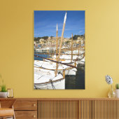 Marina, Port de Soller, westkust, Mallorca, Canvas Afdruk (Insitu (Woonkamer))