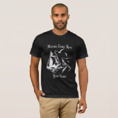 Marina Sailboat Sailor Mannen Black Custom T shirt (Voorkant volledig)