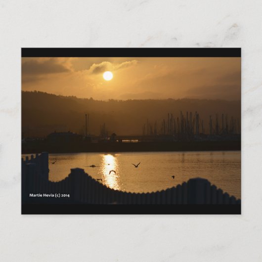Marina Sunrise IV | Blue Beach Song™-Briefkaart Briefkaart (Voorkant)