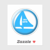 Marina Symbool - Zeilboot Sticker (Vel)