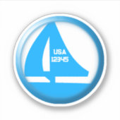 Marina Symbool - Zeilboot Sticker (Voorkant)