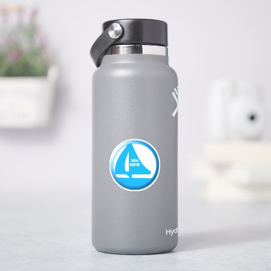Marina Symbool - Zeilboot Sticker (HydroFlask)