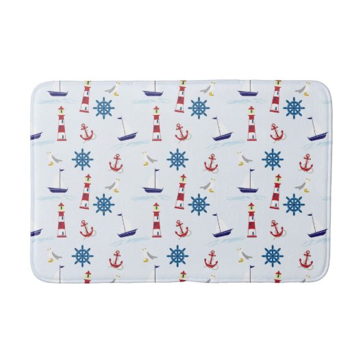 Marina ThMED Sailboat Pattern Bath Mat (Voorkant)