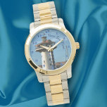 Marina Vallarta 0948 Horloge<br><div class="desc">Het schilderen "Marina Vallarta 0948"Collectie personaliseert op de productpagina of klikt de knoop "aanpast"voor meer ontwerpopties. Ontwerp gemaakt van mijn schilderij "Marina Vallarta 0948", waarin de vuurtoren van het restaurant van de Marina in Puerto Vallarta, Mexico, werden opgenomen. Overeenkomende producten zijn beschikbaar in dit collectie.</div>