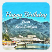 Marina Vallarta Birthday 0946 Vierkante Sticker (Voorkant)