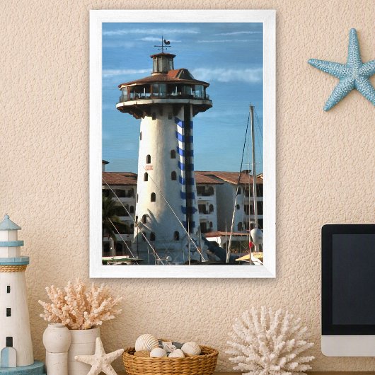 Marina Vallarta Vuurtoren 0948 Schilderij Kunst Poster