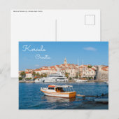 Marina van de stad Korcula - Dalmatië, Kroatië Briefkaart (Voorkant / Achterkant)