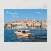 Marina van de stad Korcula - Dalmatië, Kroatië Briefkaart (Voorkant)