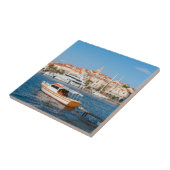 Marina van de stad Korcula - Dalmatië, Kroatië Tegeltje (Zijkant)