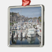 Marina van Le Tréport in Frankrijk Metalen Ornament (Links)