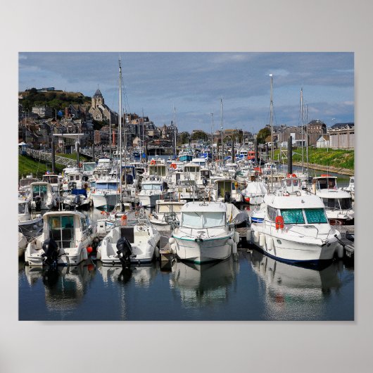 Marina van Le Tréport in Frankrijk Poster (Voorkant)