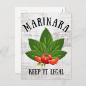 Marinara Keep it Legal Basil laat tomaten over Feestdagenkaart (Voorkant / Achterkant)