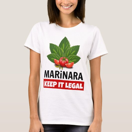 Marinara Keep it Legal Basil laat tomaten over T-shirt (Voorkant)