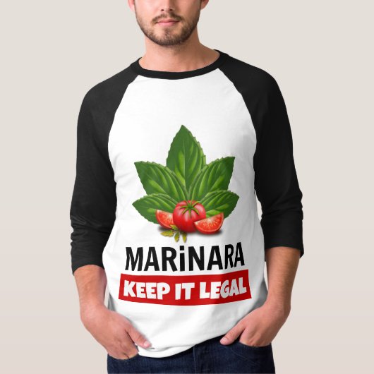 Marinara Keep it Legal Basil laat tomaten over T-shirt (Voorkant)