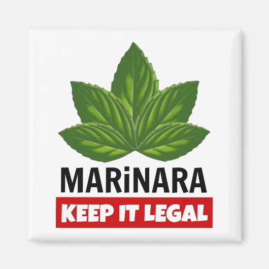 Marinara Keep it Legal Basil Leaves Magneet (Voorkant)