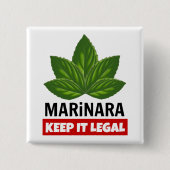Marinara Keep it Legal Basil Leaves Vierkante Button 5,1 Cm (Voorkant)