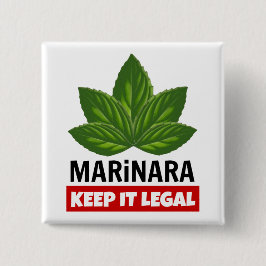 Marinara Keep it Legal Basil Leaves Vierkante Button 5,1 Cm