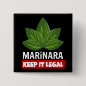 Marinara Keep it Legal Basil Leaves Vierkante Button 5,1 Cm (Voorkant)