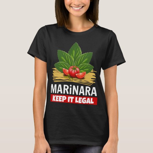 Marinara Keep it Legal Basil Tomaten Spaghetti T-shirt (Voorkant)