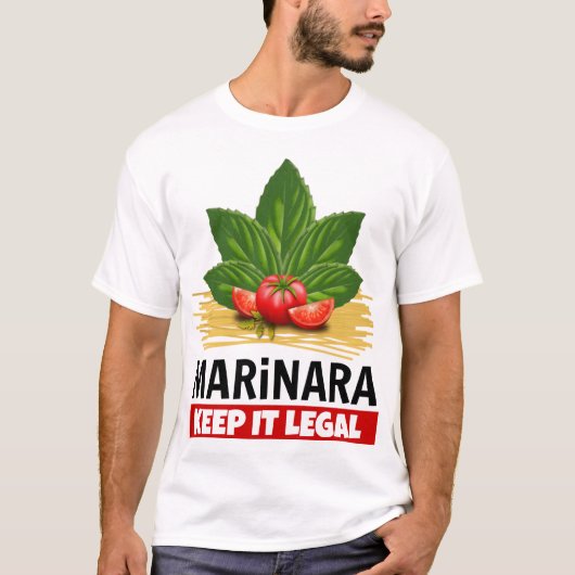 Marinara Keep it Legal Basil Tomaten Spaghetti T-shirt (Voorkant)