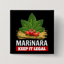 Marinara Keep it Legal Basil Tomaten Spaghetti Vierkante Button 5,1 Cm