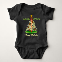 Marinara Kerstmis Buon Natale Spaghetti Tree Romper