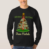 Marinara Kerstmis Buon Natale Spaghetti Tree T-shirt (Voorkant)