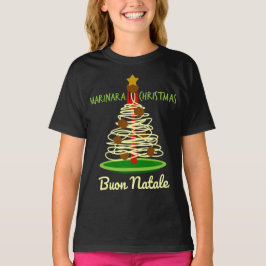 Marinara Kerstmis Buon Natale Spaghetti Tree T-shirt