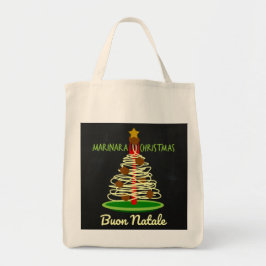 Marinara Kerstmis Buon Natale Spaghetti Tree Tote Bag