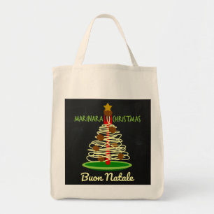 Marinara Kerstmis Buon Natale Spaghetti Tree Tote Bag