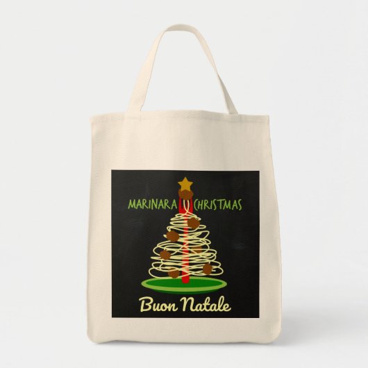Marinara Kerstmis Buon Natale Spaghetti Tree Tote Bag (Voorkant)