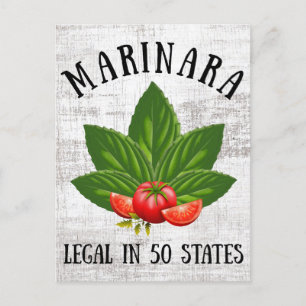 Marinara Legal in 50 staten Basil en Tomaten Feestdagenkaart