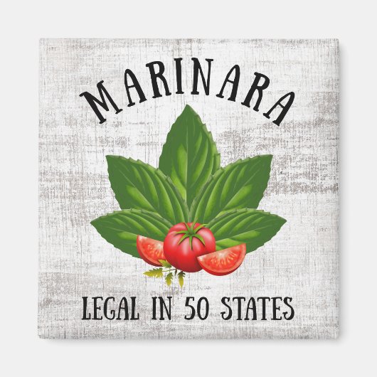 Marinara Legal in 50 staten Basil en Tomaten Magneet (Voorkant)
