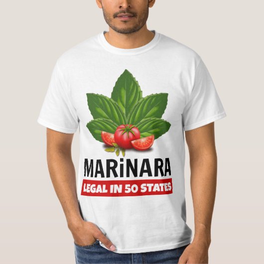 Marinara Legal in 50 staten Basil en Tomaten T-shirt (Voorkant)