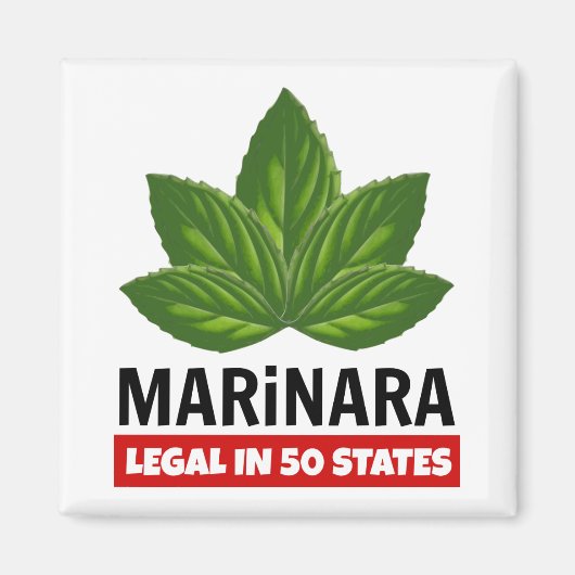 Marinara Legal in 50 staten Basil Leaves Magneet (Voorkant)