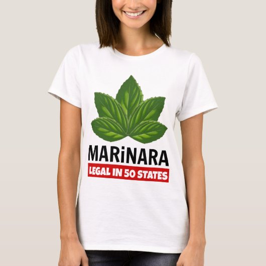 Marinara Legal in 50 staten Basil Leaves T-shirt (Voorkant)
