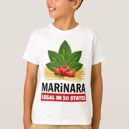 Marinara Legal in 50 staten Basil Tomato Spaghetti T-shirt