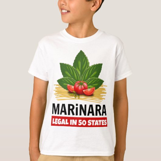 Marinara Legal in 50 staten Basil Tomato Spaghetti T-shirt (Voorkant)
