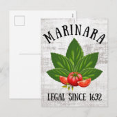 Marinara Legal sinds 1692 Basil laat tomaten ligge Feestdagenkaart (Voorkant / Achterkant)