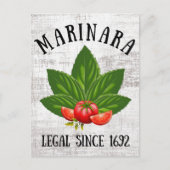 Marinara Legal sinds 1692 Basil laat tomaten ligge Feestdagenkaart (Voorkant)